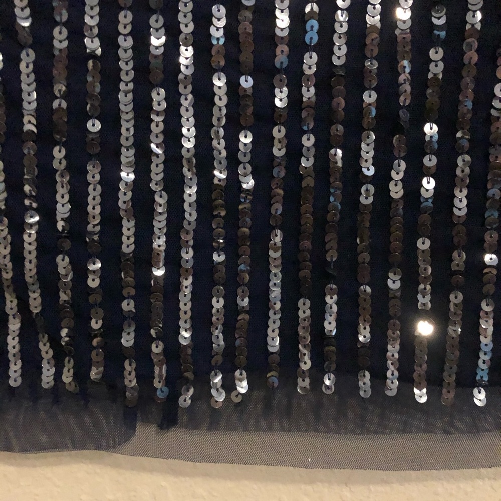 Adrianna Papell navy beaded sequined dress Sz 6 - Picture 4 of 6